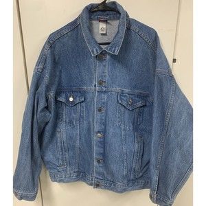Tyca Men’s Blue 100% Cotton Hoisting & Portable‎ Imprinted Denim Jacket Size XL
